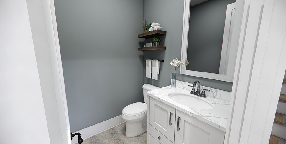 Cottage, Country, Farmhouse, Traditional Plan with 2419 Sq. Ft., 3 Bedrooms, 4 Bathrooms, 2 Car Garage Picture 24