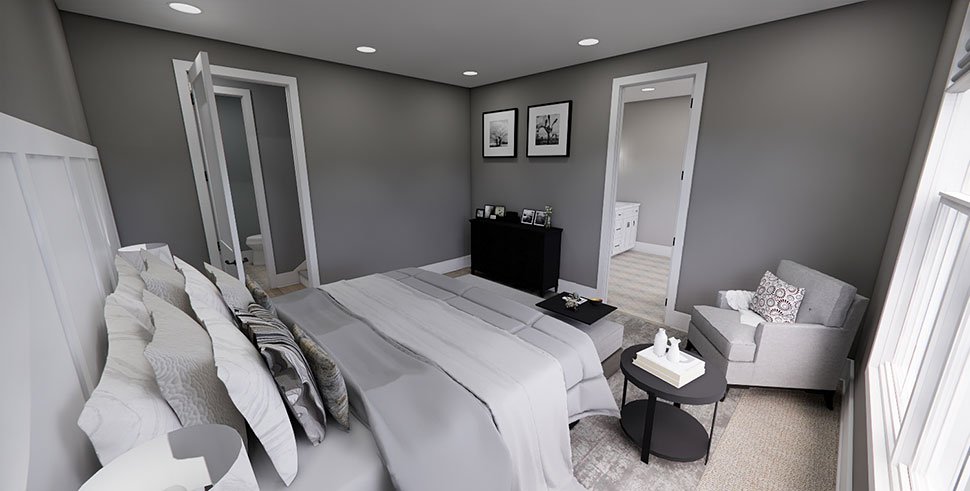 Cottage, Country, Farmhouse, Traditional Plan with 2419 Sq. Ft., 3 Bedrooms, 4 Bathrooms, 2 Car Garage Picture 26