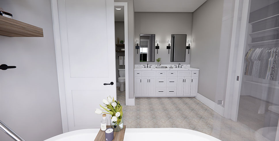 Cottage, Country, Farmhouse, Traditional Plan with 2419 Sq. Ft., 3 Bedrooms, 4 Bathrooms, 2 Car Garage Picture 27