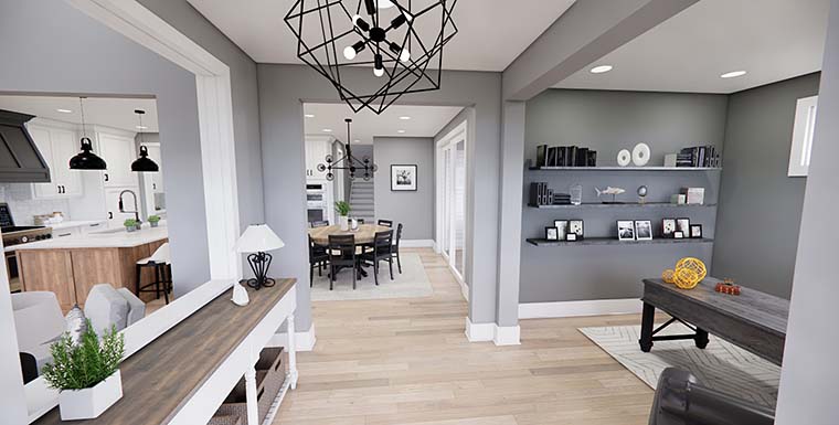 Cottage, Country, Farmhouse, Traditional Plan with 2419 Sq. Ft., 3 Bedrooms, 4 Bathrooms, 2 Car Garage Picture 6