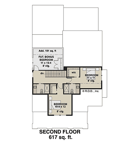Country, Craftsman, Farmhouse House Plan 41962 with 3 Beds, 4 Baths Second Level Plan