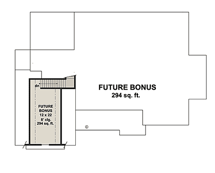 Country, Farmhouse, New American, Southern House Plan 41963 with 3 Beds, 2 Baths, 2 Car Garage Second Level Plan