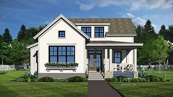 Cottage, Country, Farmhouse House Plan 41969 with 3 Beds, 4 Baths Elevation