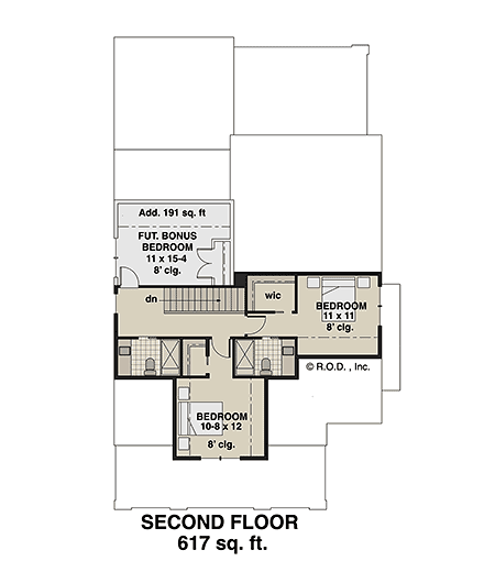 Country, Craftsman, Farmhouse, Traditional House Plan 41988 with 3 Beds, 4 Baths Second Level Plan