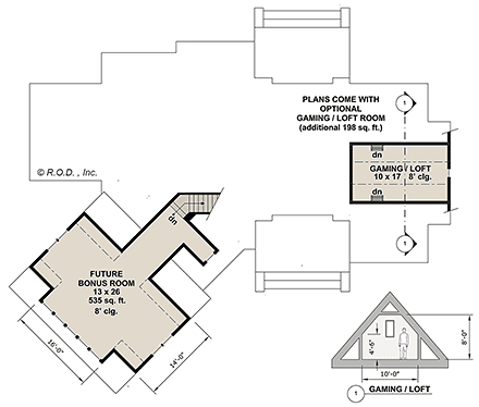Country, Farmhouse, New American House Plan 41992 with 4 Beds, 3 Baths, 2 Car Garage Second Level Plan