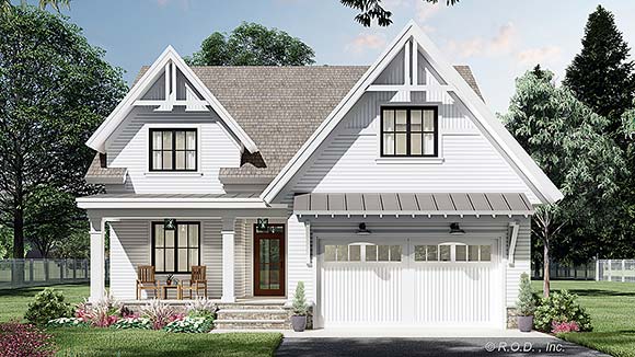 Country, Farmhouse, New American House Plan 41995 with 3 Beds, 3 Baths, 2 Car Garage Elevation