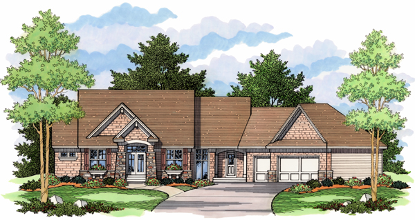 European, One-Story, Ranch, Traditional House Plan 42015 with 4 Beds, 3 Baths, 3 Car Garage Elevation