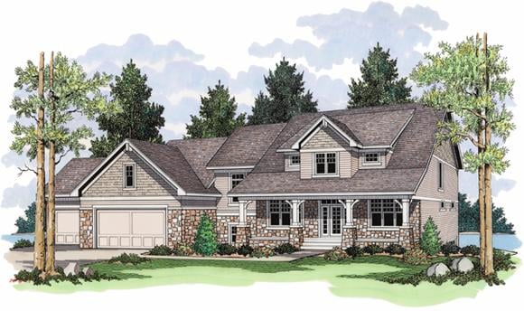 European, Traditional House Plan 42017 with 4 Beds, 3 Baths, 3 Car Garage Elevation