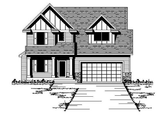 Craftsman, Traditional House Plan 42080 with 3 Beds, 3 Baths, 2 Car Garage Elevation