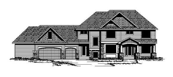 Colonial, Craftsman, European, Traditional House Plan 42114 with 6 Beds, 3 Baths, 3 Car Garage Elevation