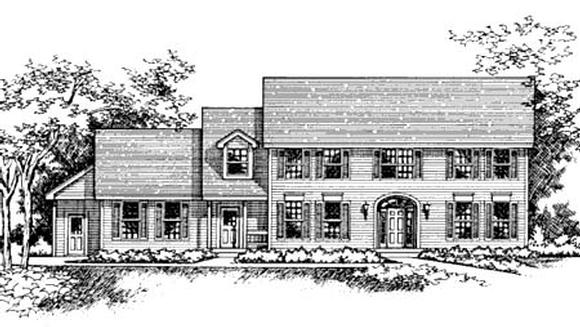 Southern House Plan 42216 with 5 Beds, 3 Baths, 3 Car Garage Elevation