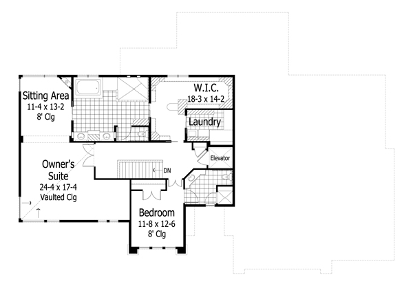 Craftsman, Prairie, Southwest House Plan 42497 with 2 Beds, 3 Baths, 3 Car Garage Level Two
