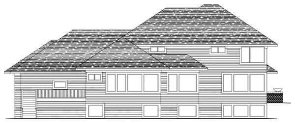 Craftsman, Prairie, Southwest House Plan 42497 with 2 Beds, 3 Baths, 3 Car Garage Rear Elevation