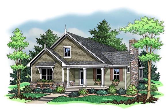 Cottage, Ranch, Traditional House Plan 42500 with 3 Beds, 2 Baths Elevation