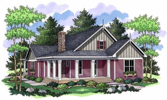 Cottage, Farmhouse, Ranch, Traditional House Plan 42504 with 3 Beds, 2 Baths Elevation