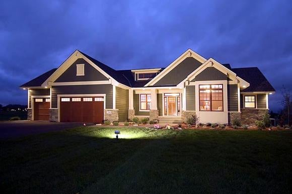 Craftsman, Traditional House Plan 42505 with 2 Beds, 2 Baths, 3 Car Garage Elevation
