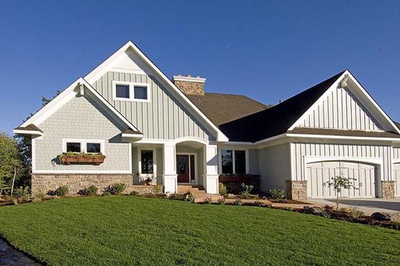 European, Ranch, Traditional House Plan 42507 with 1 Beds, 2 Baths, 3 Car Garage Elevation
