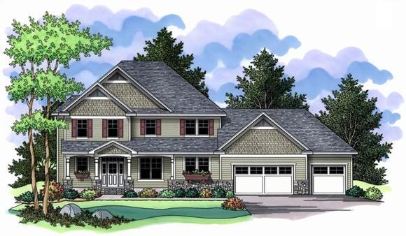 Farmhouse, Traditional House Plan 42511 with 3 Beds, 3 Baths, 3 Car Garage Elevation
