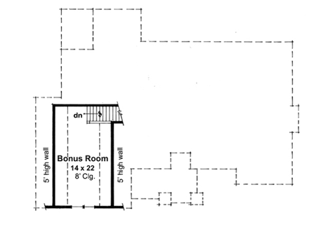Craftsman House Plan 42613 with 3 Beds, 2 Baths, 2 Car Garage Second Level Plan