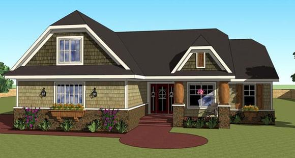 Traditional House Plan 42616 with 3 Beds, 2 Baths, 2 Car Garage Elevation