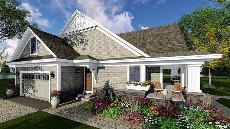 Bungalow, Cottage, Craftsman, Traditional Plan with 1866 Sq. Ft., 3 Bedrooms, 2 Bathrooms, 2 Car Garage Picture 4
