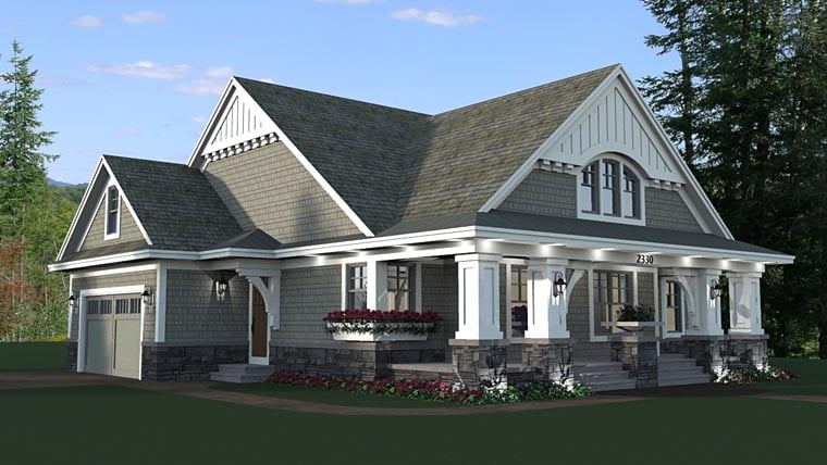 Bungalow, Cottage, Craftsman, Traditional Plan with 1866 Sq. Ft., 3 Bedrooms, 2 Bathrooms, 2 Car Garage Picture 5