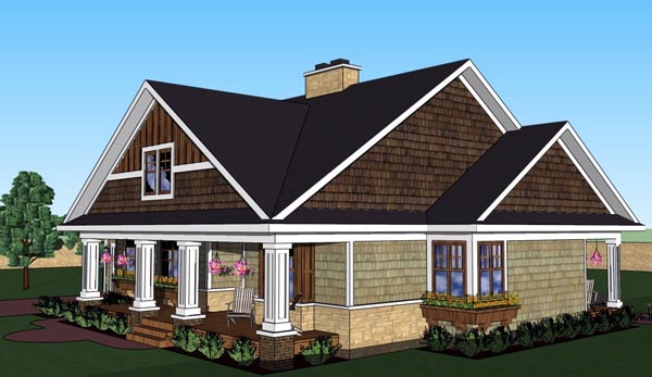 Craftsman, Traditional Plan with 1999 Sq. Ft., 3 Bedrooms, 3 Bathrooms, 2 Car Garage Picture 2