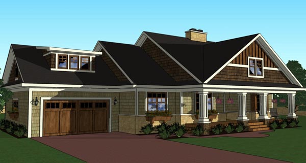 Craftsman, Traditional Plan with 1999 Sq. Ft., 3 Bedrooms, 3 Bathrooms, 2 Car Garage Picture 3