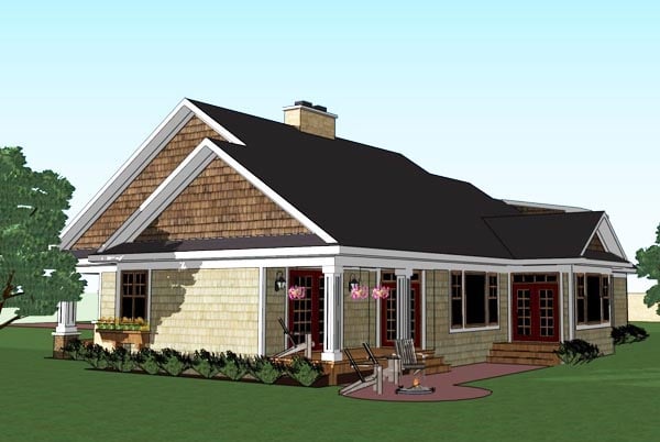 Craftsman, Traditional Plan with 1999 Sq. Ft., 3 Bedrooms, 3 Bathrooms, 2 Car Garage Picture 4