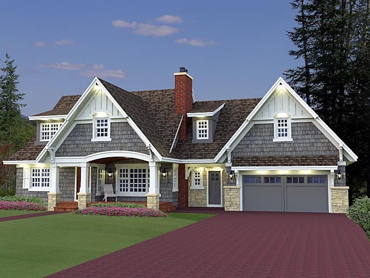 Cottage, Craftsman, French Country House Plan 42646 with 5 Beds, 4 Baths, 2 Car Garage Elevation