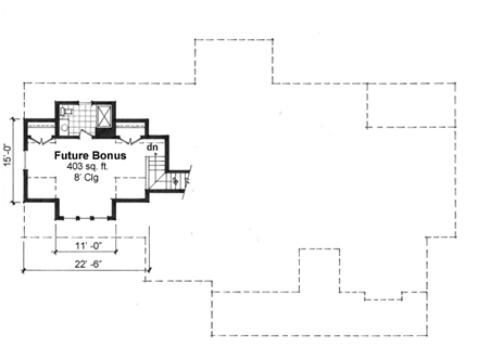 Craftsman, European House Plan 42650 with 3 Beds, 3 Baths, 2 Car Garage Second Level Plan