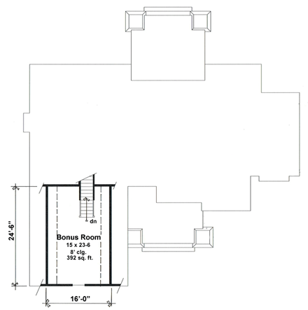 Craftsman House Plan 42652 with 3 Beds, 3 Baths, 2 Car Garage Second Level Plan