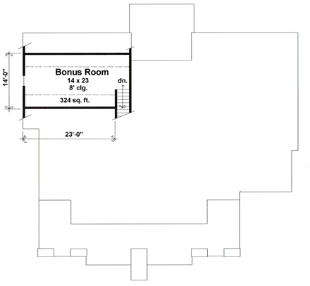 Craftsman House Plan 42653 with 3 Beds, 3 Baths, 2 Car Garage Second Level Plan