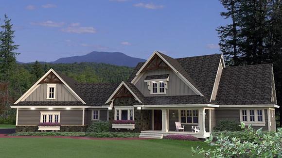 House Plan 42655 with 2 Beds, 2 Baths, 4 Car Garage Elevation