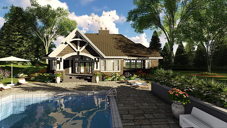 Bungalow, Cottage, Craftsman, French Country, Tudor Plan with 2372 Sq. Ft., 4 Bedrooms, 3 Bathrooms, 2 Car Garage Picture 4