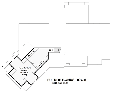 Cottage, Craftsman, Tudor House Plan 42678 with 4 Beds, 3 Baths, 2 Car Garage Second Level Plan