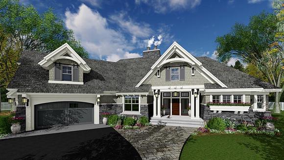 Cottage, Craftsman, Tudor House Plan 42678 with 4 Beds, 3 Baths, 2 Car Garage Elevation