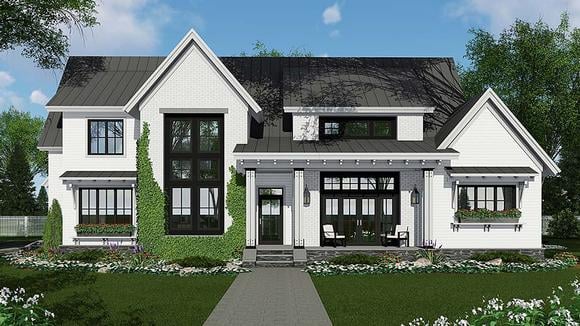 Country, Farmhouse, Traditional House Plan 42690 with 4 Beds, 3 Baths, 2 Car Garage Elevation