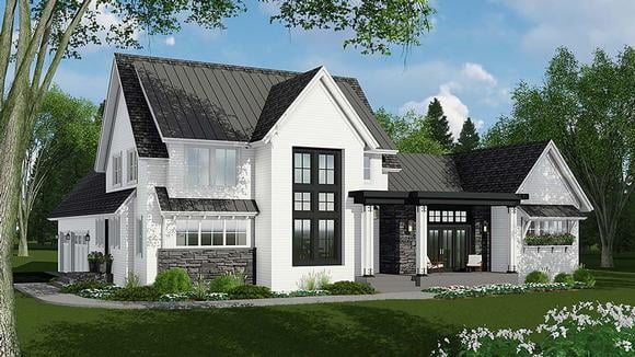 Country, Farmhouse House Plan 42693 with 4 Beds, 4 Baths, 3 Car Garage Elevation