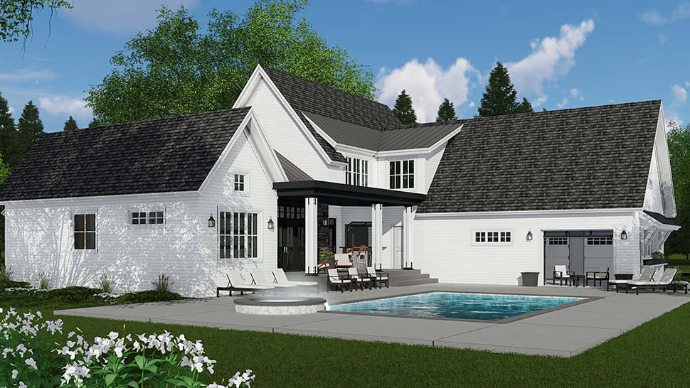Country, Farmhouse Plan with 3011 Sq. Ft., 4 Bedrooms, 4 Bathrooms, 3 Car Garage Picture 2
