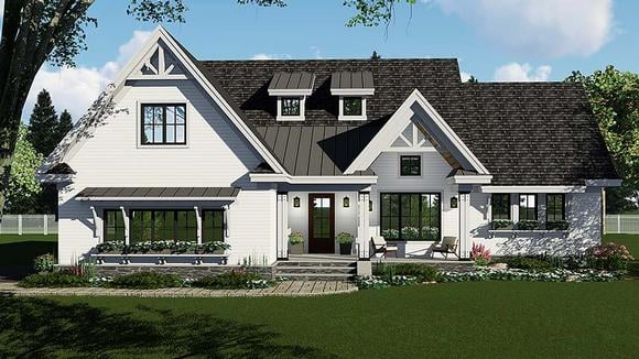 Country, Craftsman, Farmhouse, Southern House Plan 42696 with 3 Beds, 3 Baths, 2 Car Garage Elevation