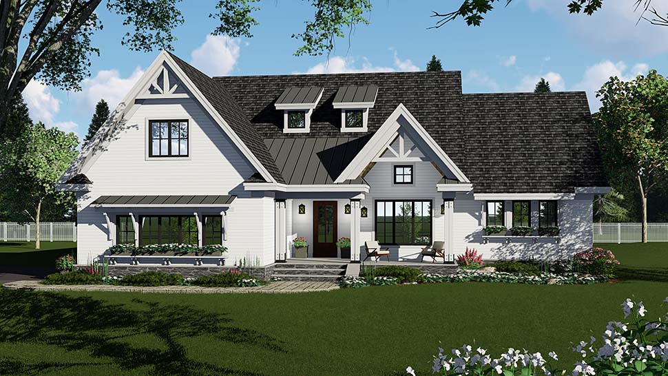 Country, Craftsman, Farmhouse, Southern Plan with 2148 Sq. Ft., 3 Bedrooms, 3 Bathrooms, 2 Car Garage Picture 4