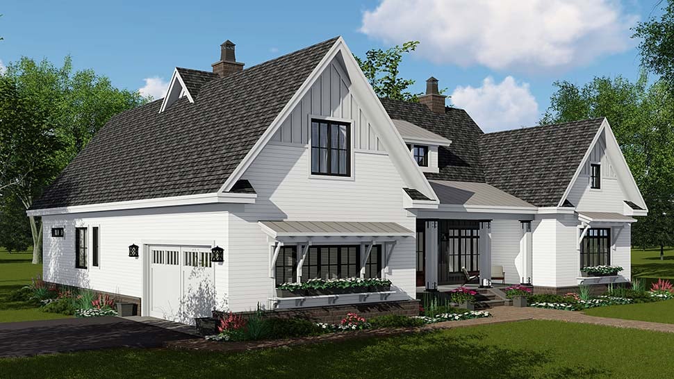 Country, Craftsman, Farmhouse Plan with 2514 Sq. Ft., 4 Bedrooms, 4 Bathrooms, 2 Car Garage Picture 3