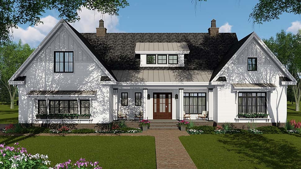 Country, Craftsman, Farmhouse Plan with 2514 Sq. Ft., 4 Bedrooms, 4 Bathrooms, 2 Car Garage Picture 4