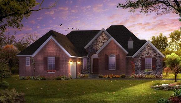 European, Traditional House Plan 42803 with 3 Beds, 3 Baths, 3 Car Garage Elevation