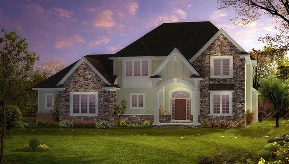 European, Traditional House Plan 42808 with 4 Beds, 4 Baths, 3 Car Garage Elevation