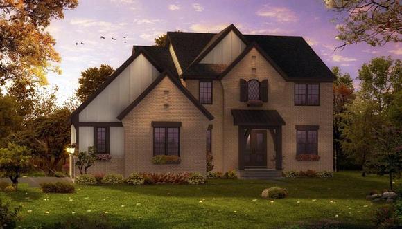 European, French Country, Tudor House Plan 42822 with 4 Beds, 4 Baths, 3 Car Garage Elevation