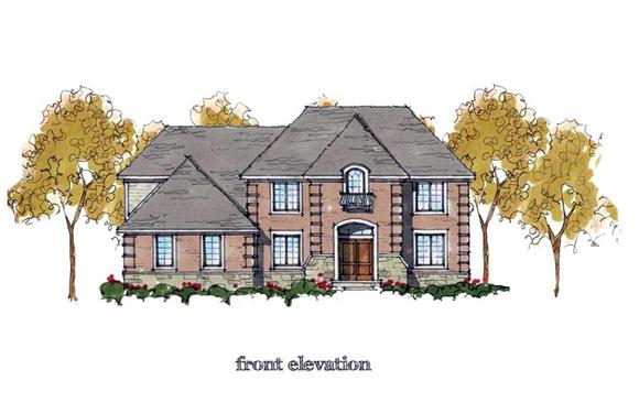 Colonial, European, Traditional House Plan 42823 with 4 Beds, 4 Baths, 3 Car Garage Elevation