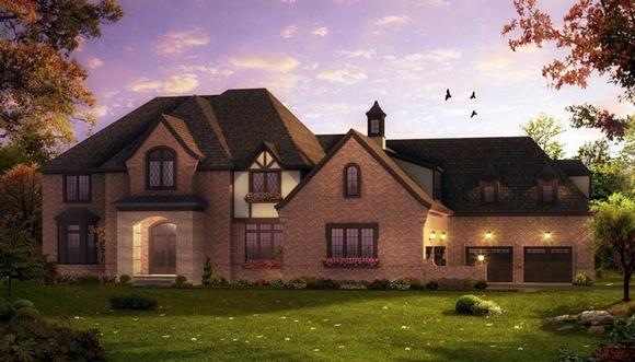 European, French Country, Tudor House Plan 42824 with 4 Beds, 5 Baths, 5 Car Garage Elevation