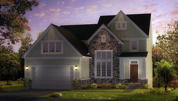 Craftsman, Traditional House Plan 42834 with 4 Beds, 4 Baths, 2 Car Garage Elevation